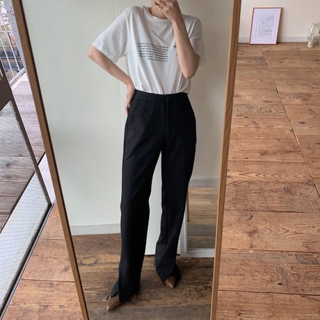 《予約販売》slit slim slacks pants/2 colors_np0172