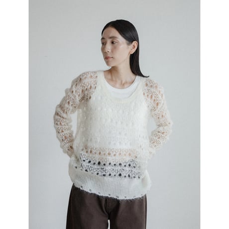 《予約販売》crochet low gauge knit tops/2colors_nt2406