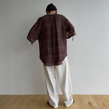 【nokcha original】mulch jacquard blouse/brown_nb0155