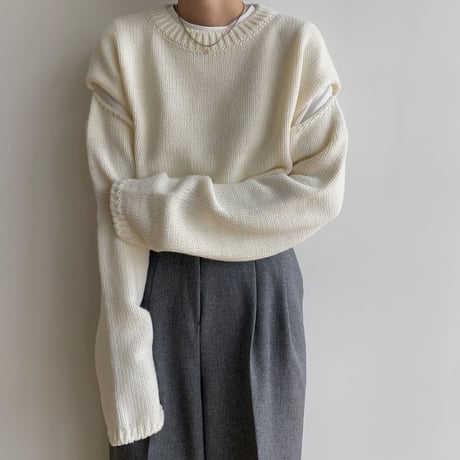 《予約販売》sleeve cut out knit/2colors_nt1853