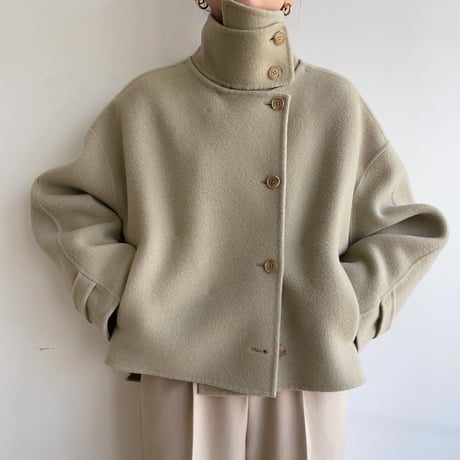 【nokcha original】HAND MADE 4way over half coat/beige_no0242