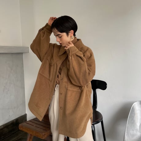 【nokcha original】twill shirt jacket/deep beige_no0246