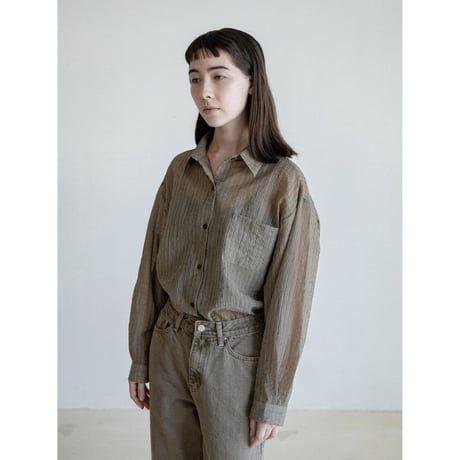 《予約販売》stripe mannish sheer shirt_nb0382