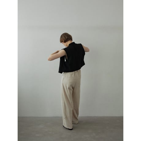 - AUTHENTIC series - material linen vest/black_an0042