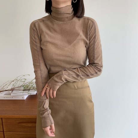 【nokcha original】stitch sheer tops/4colors_nt1281