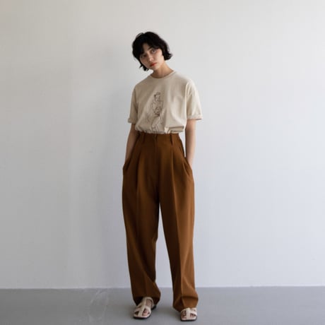 【nokcha original】waist pants/camel brown_np0595