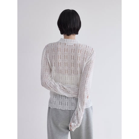 《予約販売》jacquard sheer lady tops/2colors_nt2521