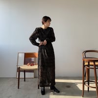 【nokcha original】jacquard sheer dress/black_nd0093