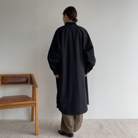 【nokcha original】accent jacquard long shirt/black_nb0081