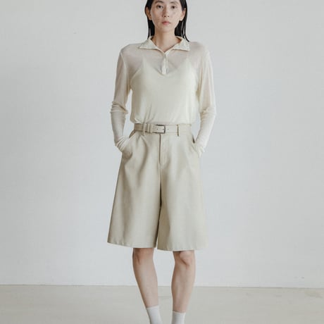 《予約販売》belt set leather like bermuda pants/3colors_np1157
