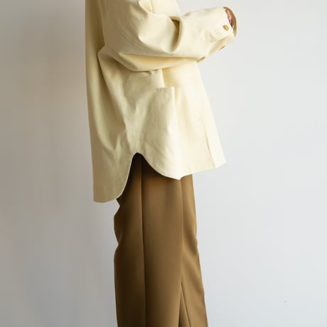 【nokcha original】tuck oval pants/khaki brown_np0537