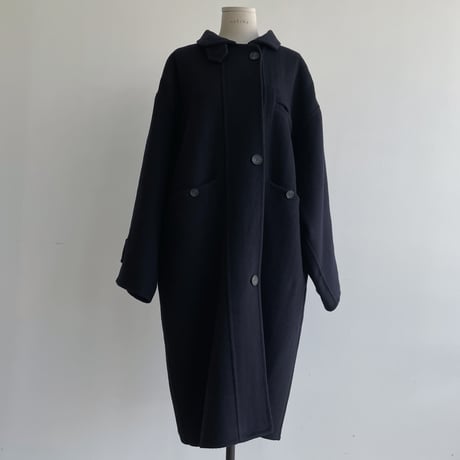 【nokcha original】HAND MADE oval coat/navy_no0304