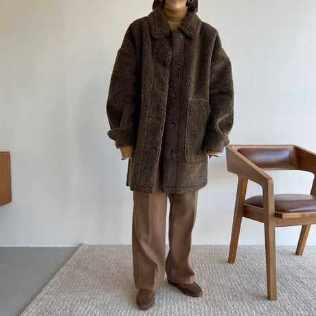 【nokcha original】boa mouton jacket/khaki_no0187