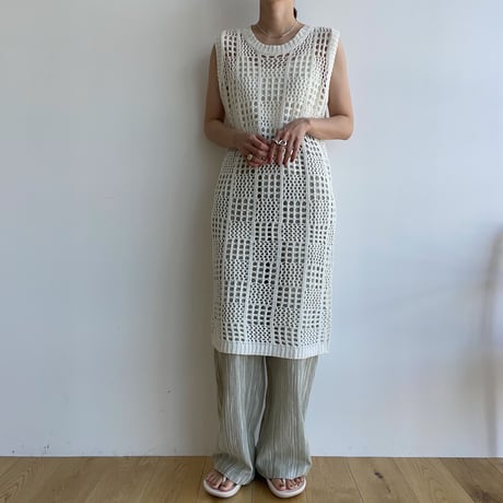 《予約販売》knit mesh long one-piece/2colors_nd0137