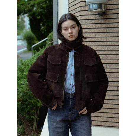 【 RESTOCK 】- AUTHENTIC series - quilting liner real suède jacket/vintage brown_an0049