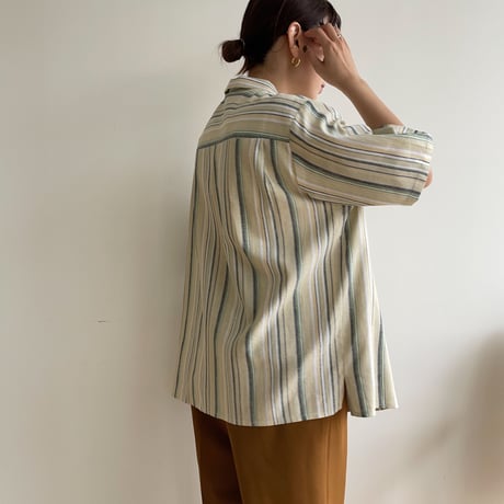 《予約販売》contrast linen shirt_nt1366