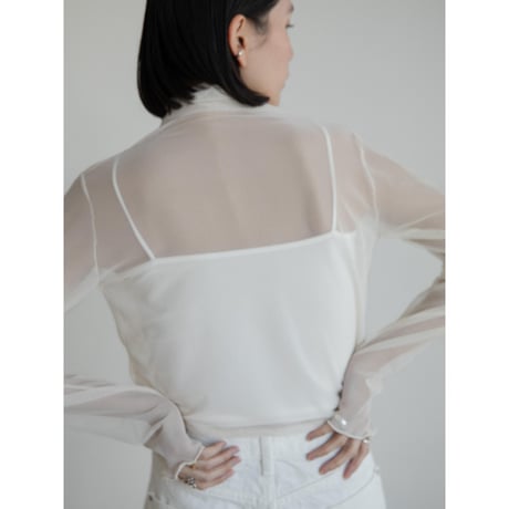 《予約販売》accent hem sheer tops/3colors_nt2243