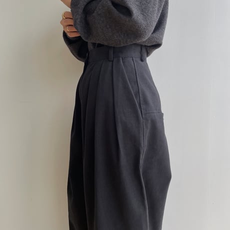 【nokcha original】tuck oval twill pants/ 2colors_np0924