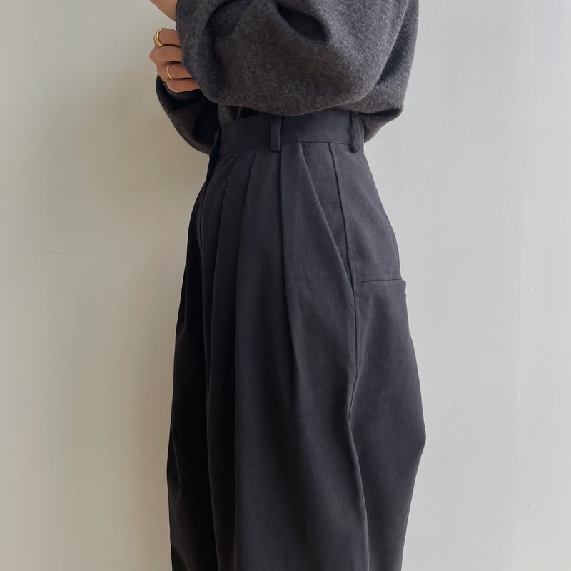 nokcha original】tuck oval twill pants/ 2colors