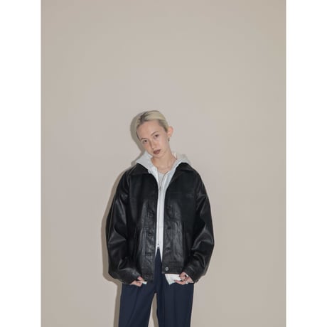 - AUTHENTIC series - old like eco leather jacket/black_an0001