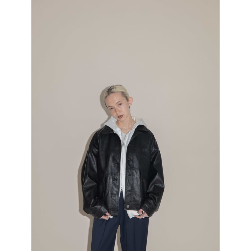 nokcha old like eco leather jacket