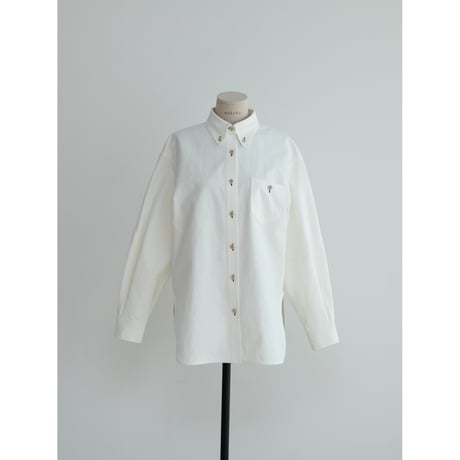 - AUTHENTIC series - button down mannish shirt/ivory_an0022