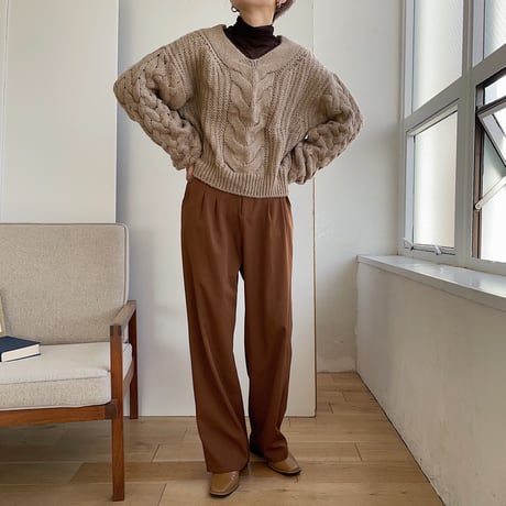 《予約販売》detail cable knit/2colors_nt0783