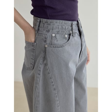 《予約販売》ashed oval black jeans_nj0185