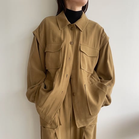 【nokcha original】2way military jacket/olive khaki_no0233