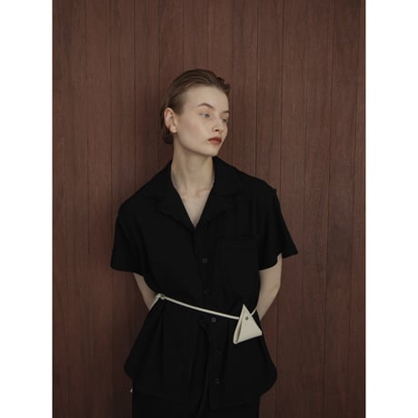 - AUTHENTIC series - vintage like linen shirt/black_an0039