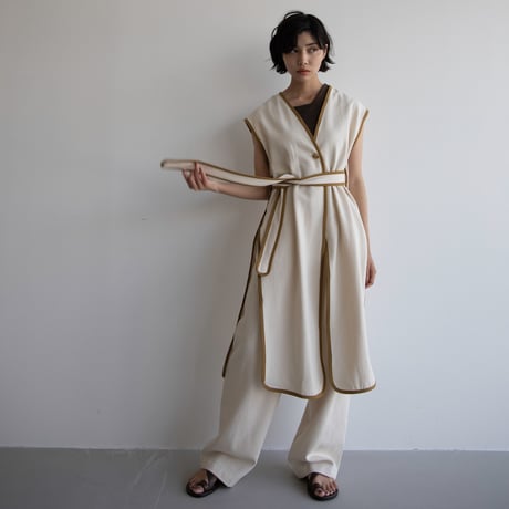 【nokcha original】piping pants/ivory_np0594