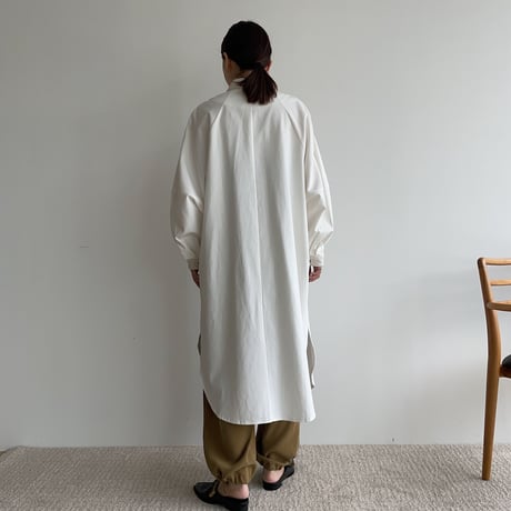 【nokcha original】accent jacquard long shirt/ivory_nb0080