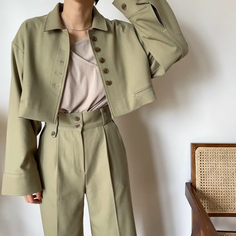 【nokcha original】half minimal jacket/pistàcchio_no0149