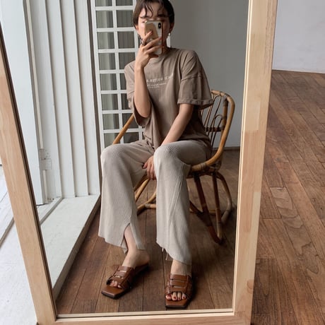 【nokcha original】quality linen knit pants/oatmeal_np0212