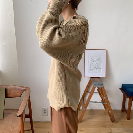 《予約販売》unique shoulder knit/2colors_nt0641