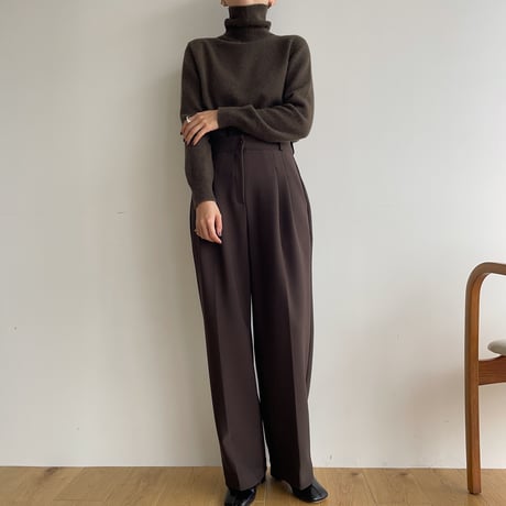 【nokcha original】relaxy pants/deep brown_np0694