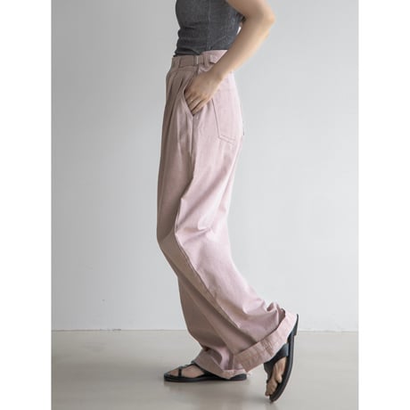《予約販売》buckle belt pigment pants/2colors_np1005