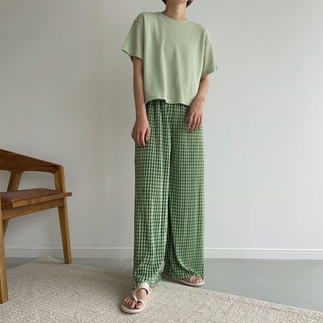 《予約販売》green check pants_np0430