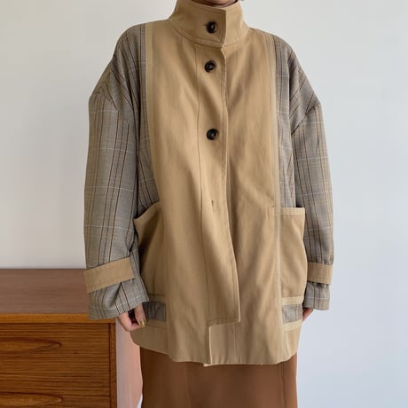 【nokcha original】quilting liner check jacket_no0162