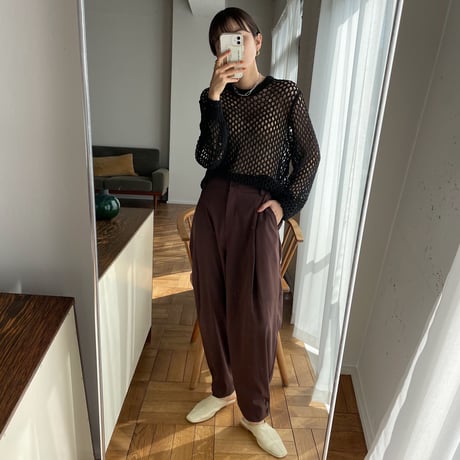 【nokcha original】tuck color pants/purple_np0347