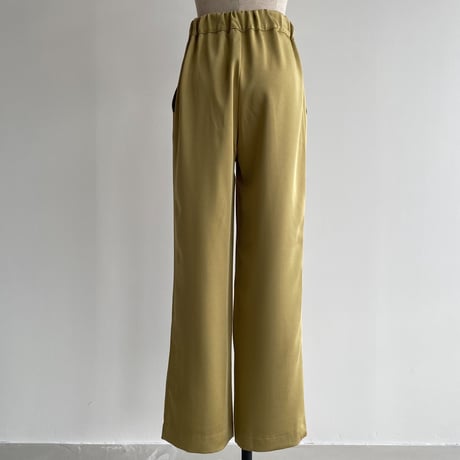 【nokcha original】satin slit pants/yellow green_np0455
