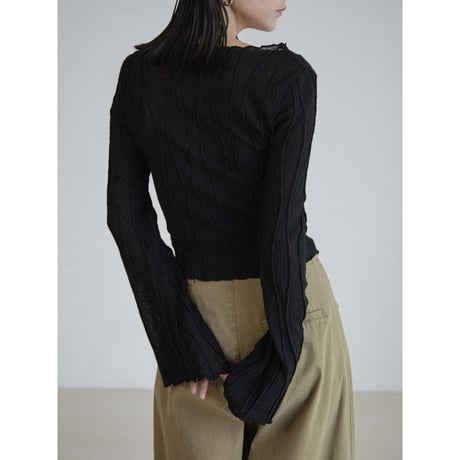 《予約販売》sheer accent knit tops/2colors_nt2384