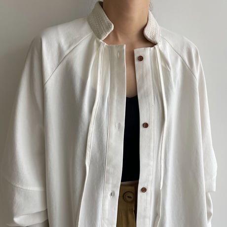 【nokcha original】accent jacquard long shirt/ivory_nb0080