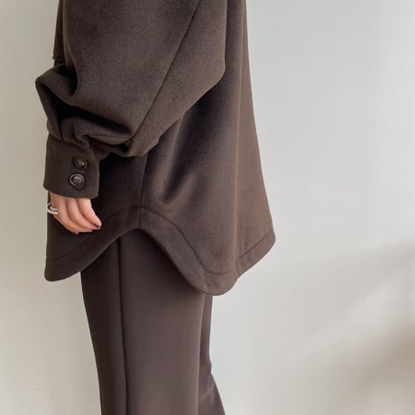 【nokcha original】twill shirt jacket/deep brown_no0247