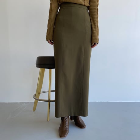【nokcha original】stitch long skirt/khaki_ns0060