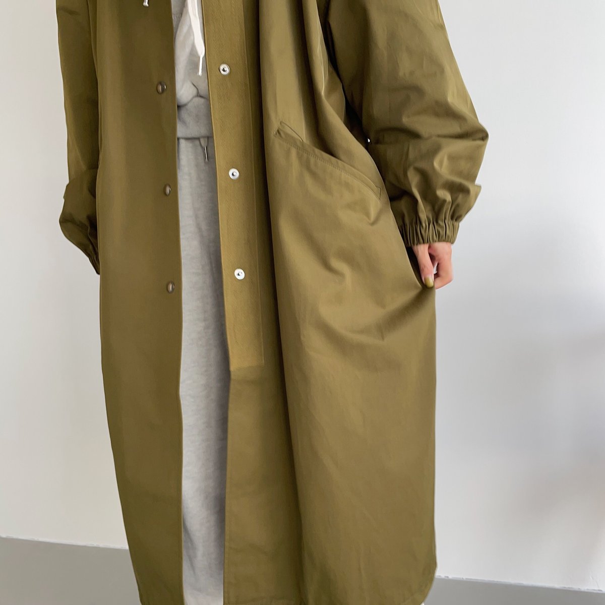 nokcha original】long coach jacket/khaki_no0166