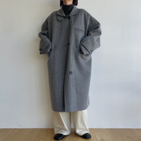【nokcha original】HAND MADE oval coat/melange gray_no0305