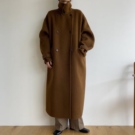【nokcha original】HANDMADE 2way double coat/camel brown_no0237