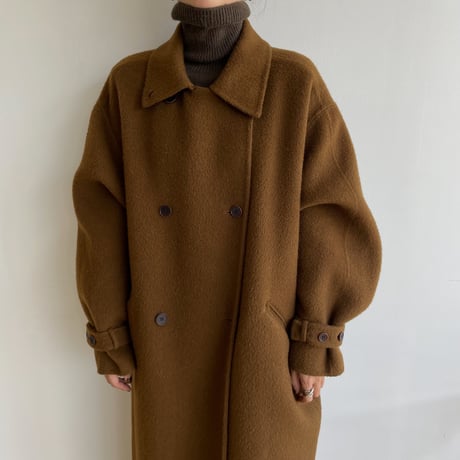 【nokcha original】HANDMADE 2way double coat/camel brown_no0237