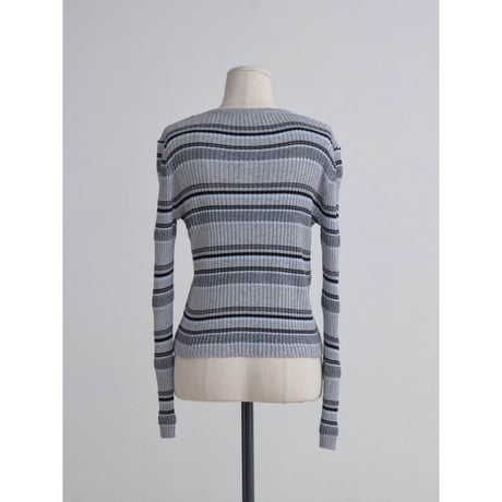 《予約販売》accent border knit cardigan/2colors_nt2515